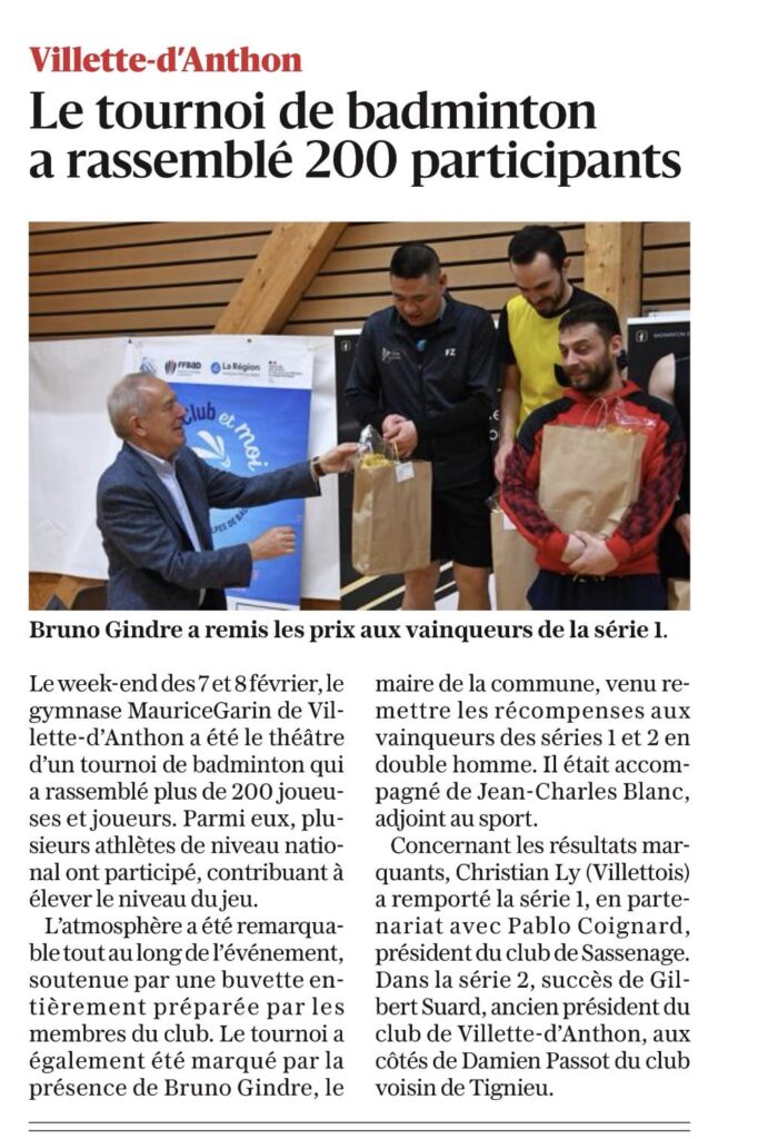 Article Tournoi dans le Dauphine